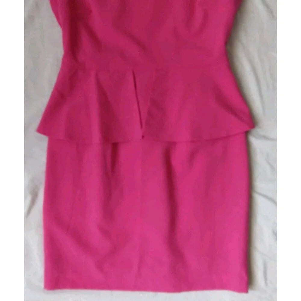 Worthington Pink Peplum Dress Pink Sleeveless Barbie Womens Size 6P - Picture 3 of 9